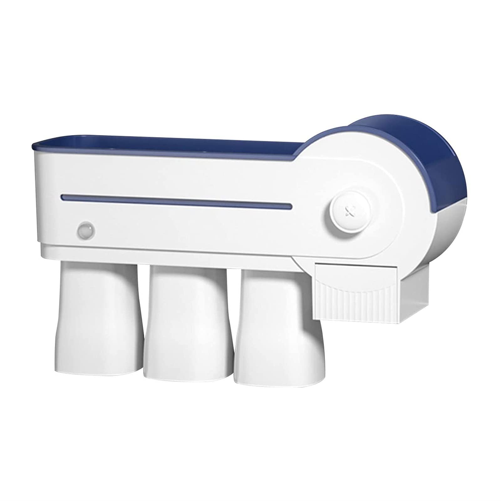 Automatic Toothpaste Dispenser & Toothbrush Holder Wall Mounted Kit - 3 Toothbrush Slots with Cover, 3 Magnetic Cups & Cosmetic Organizer Drawer - Perfect for Bathroom Organization & Space Saving (3 Cups)