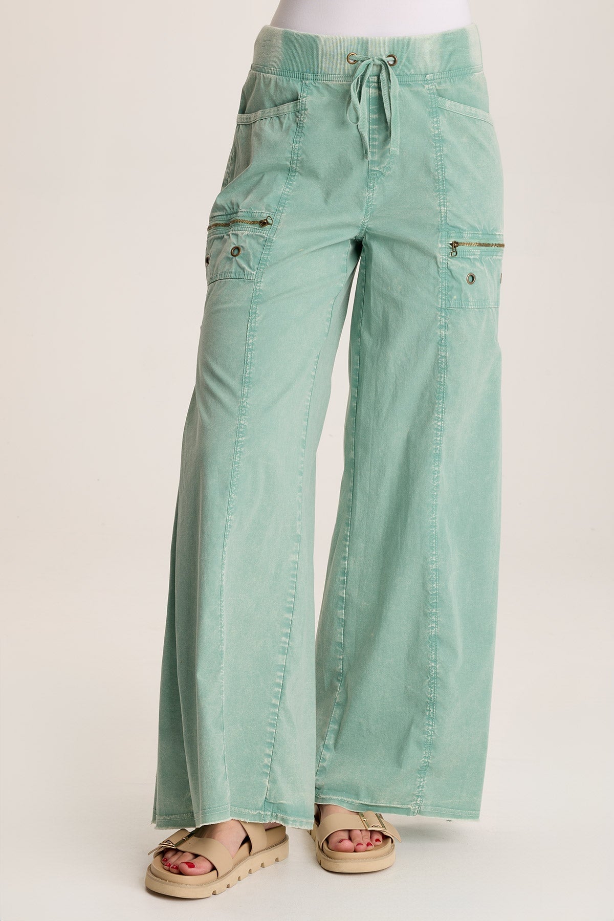 Coline Women's Poplin Wide Leg Pants - Comfortable High Waisted Loose Fit Trousers for Casual Wear & Office Outfits
