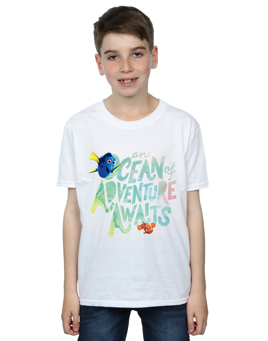 Disney Finding Dory Ocean Adventure Boys T-Shirt - White - Size 12-13 Years - Cute Cartoon Character Tee for Kids Birthday Gifts & Summer Outfits