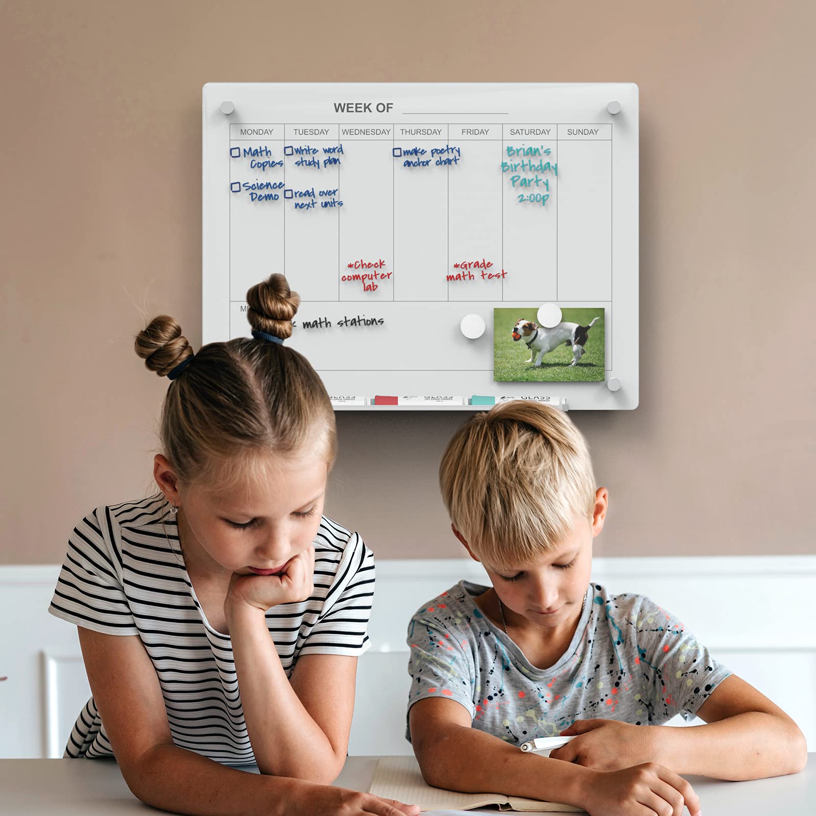 Magnetic Dry Erase Whiteboard Calendar Set - 24