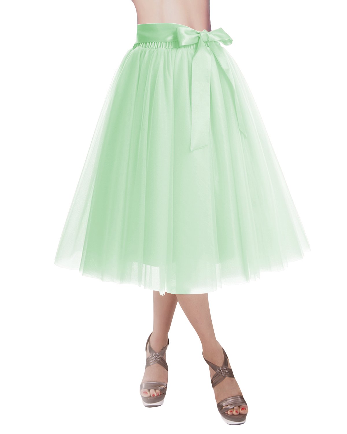 DRESSTELLS Women's Tulle Skirt - Knee Length Layered Tutu Skirt for Prom, Party & Special Occasions | Elegant Midi Skirt for Weddings, Dances & Formal Events