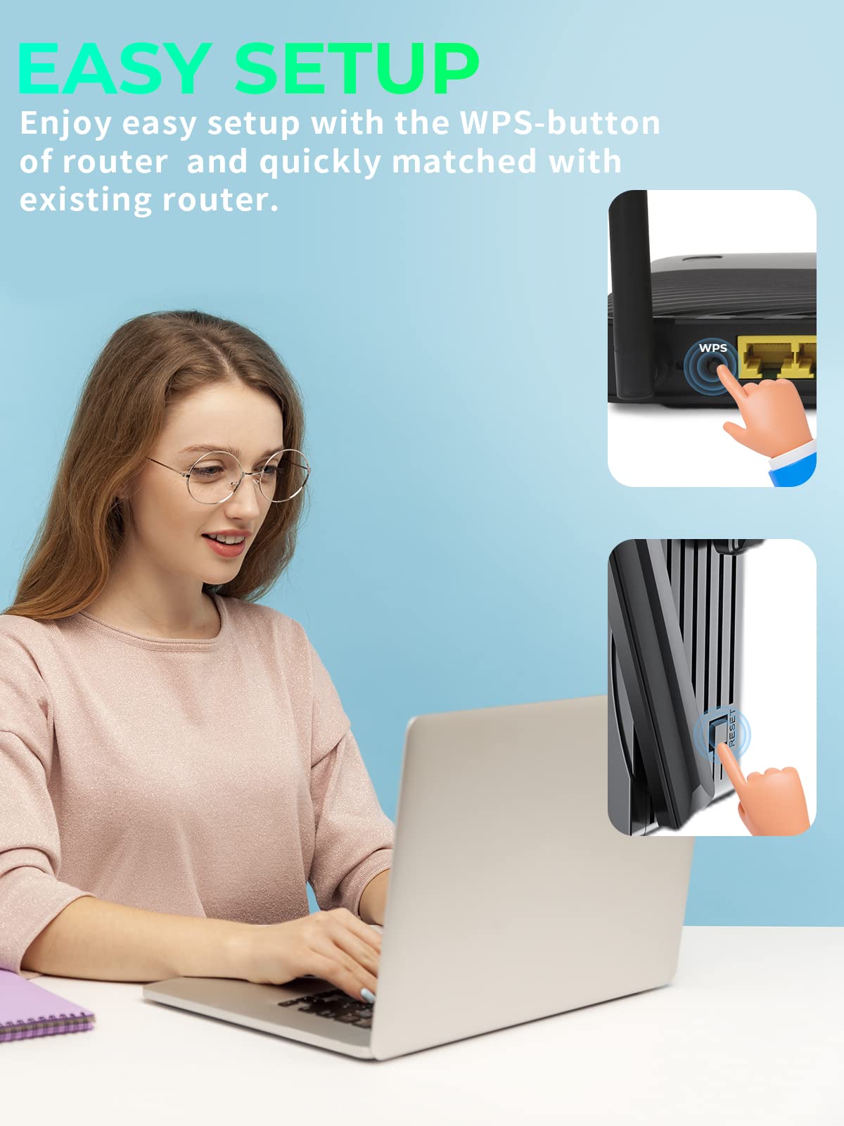 2024 WiFi Extender Signal Booster - 2.4Gb/s High Speed Internet Repeater with Ethernet Port | Dual Band Coverage up to 12,000 sq.ft for Whole Home | Easy Setup for Gaming, Streaming & Home Office