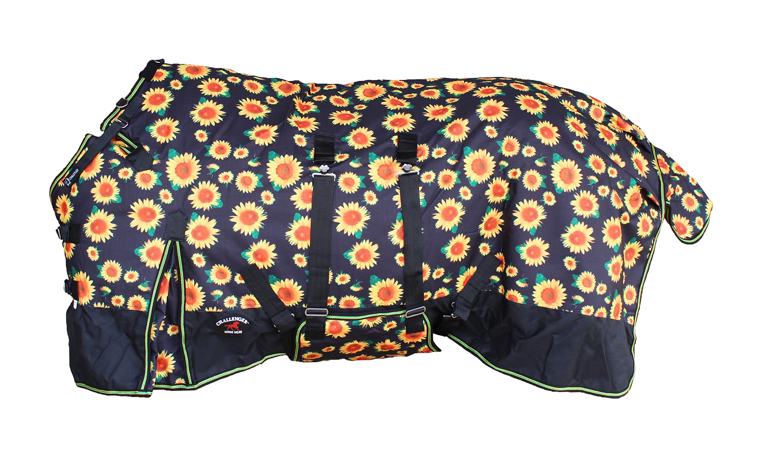 1200D Heavyweight Waterproof Horse Turnout Blanket for Winter - 5BPrint Design - Ideal for Cold Weather Riding and Stable Use