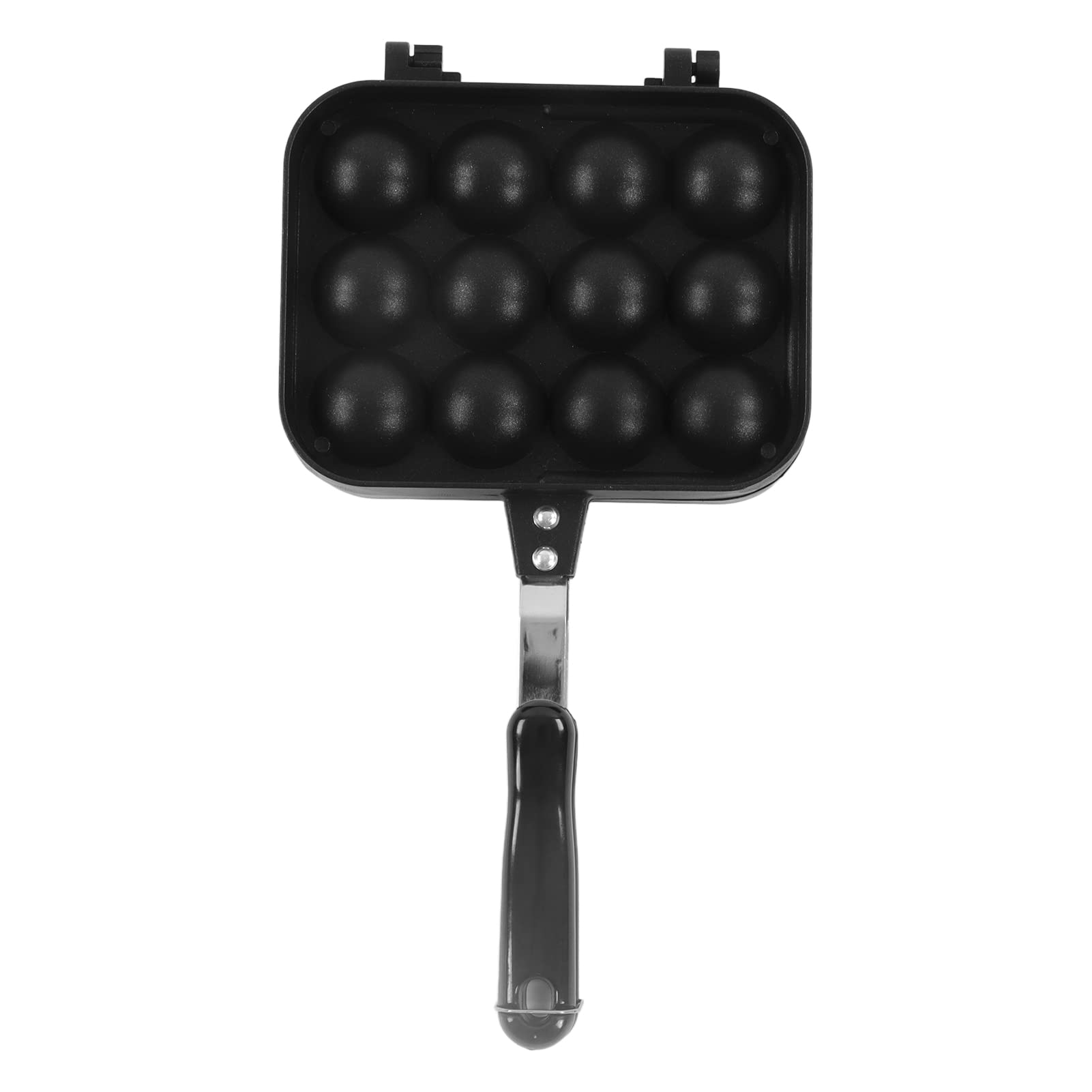 Non-Stick Takoyaki Maker Grill Pan - Even Heating, Heat-Resistant Handle, Portable Japanese Octopus Ball Cooker for Home Kitchen & Party Snacks