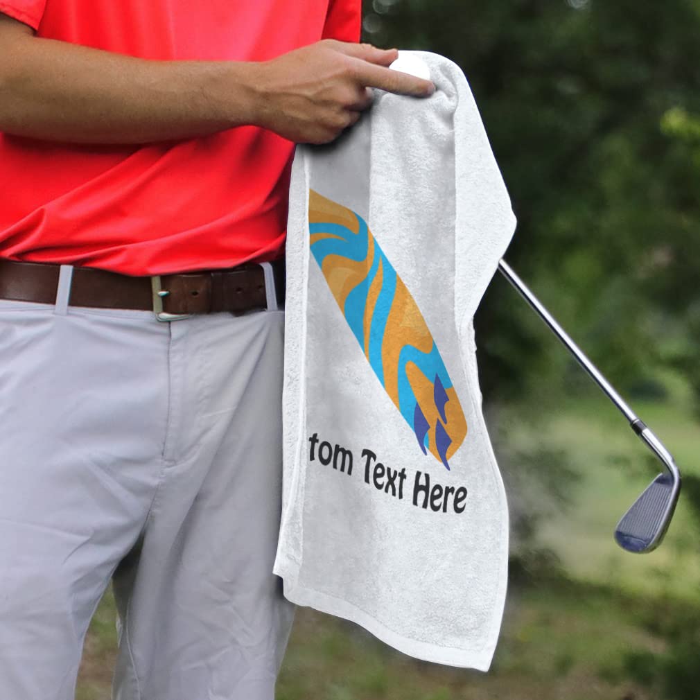 Father's Day Golf Towel - Soft Cotton Surf Board & Wave Print Beach Accessories - Perfect for Golf, Surfing, Beach Trips & Outdoor Sports Gifts
