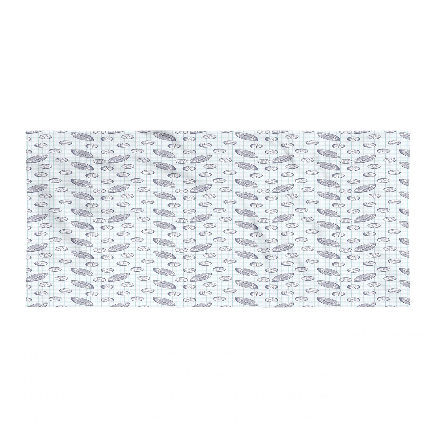 Ambesonne Quick Dry Lightweight Microfiber Baseball Camping Towel - Pigskin & Baseball Checkered Design - Ultra Compact for Backpacking, Hiking, Travel - Perfect for Sports, Beach, Gym - Indigo & Pale Blue