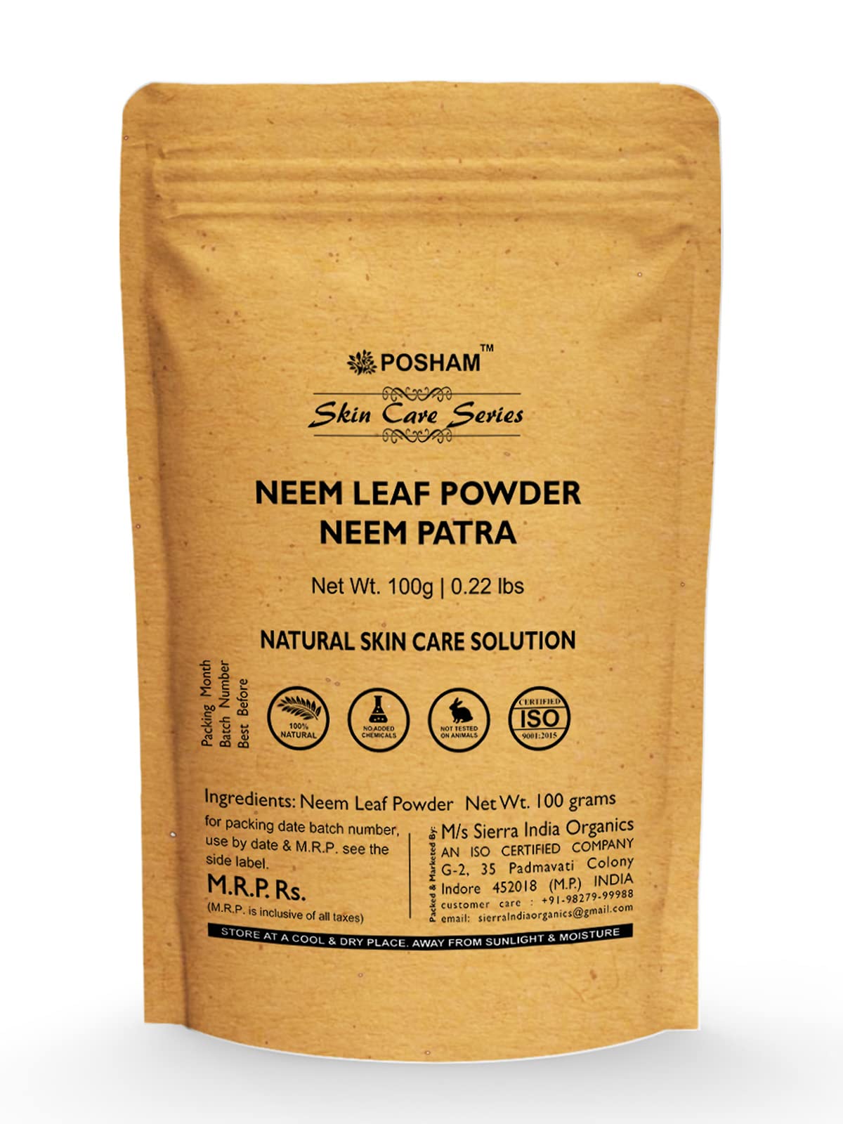 Organic Neem Leaf Powder for Acne & Skin Care - 100% Natural Anti-Bacterial Face Mask Treatment - 100g for Clear Skin & Pimple Prevention | Perfect for DIY Beauty Routines & Holistic Skincare