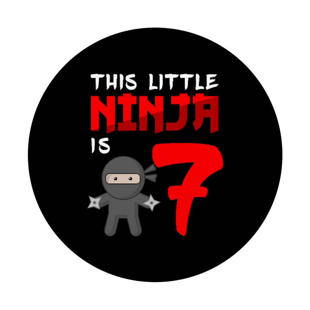 Ninja Birthday Party Supplies for 7 Year Old Boys & Girls - Swappable PopGrip with Popsockets - Perfect for 7th Birthday Decorations, Gifts & Kids Celebrations