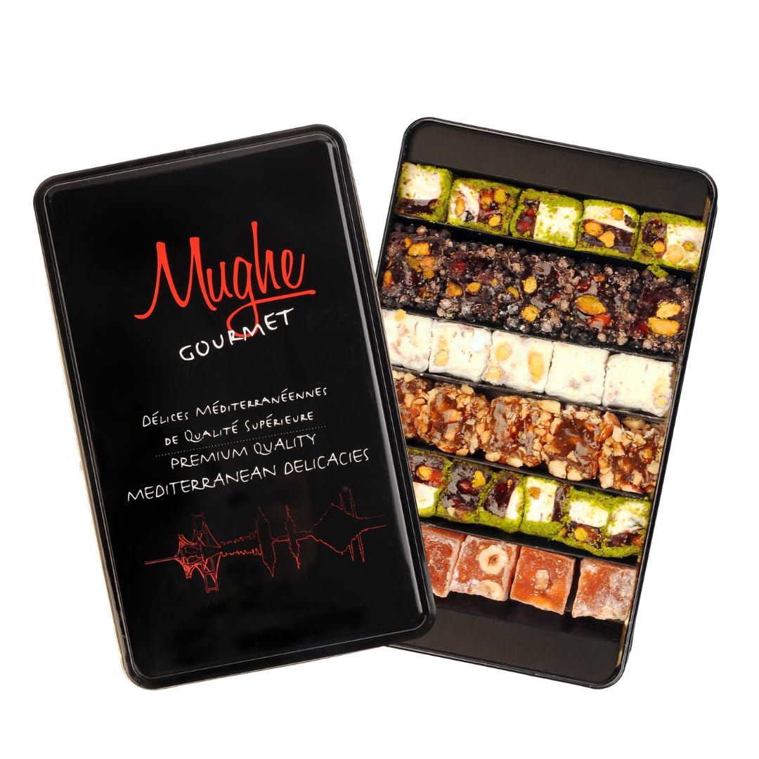 Premium Gourmet Gold Gift Box - Christmas Holiday Hamper with Baklava, Turkish Delight, Chocolates & Mixed Nuts | Luxury Food Basket for Gifting, Corporate Events & Festive Celebrations