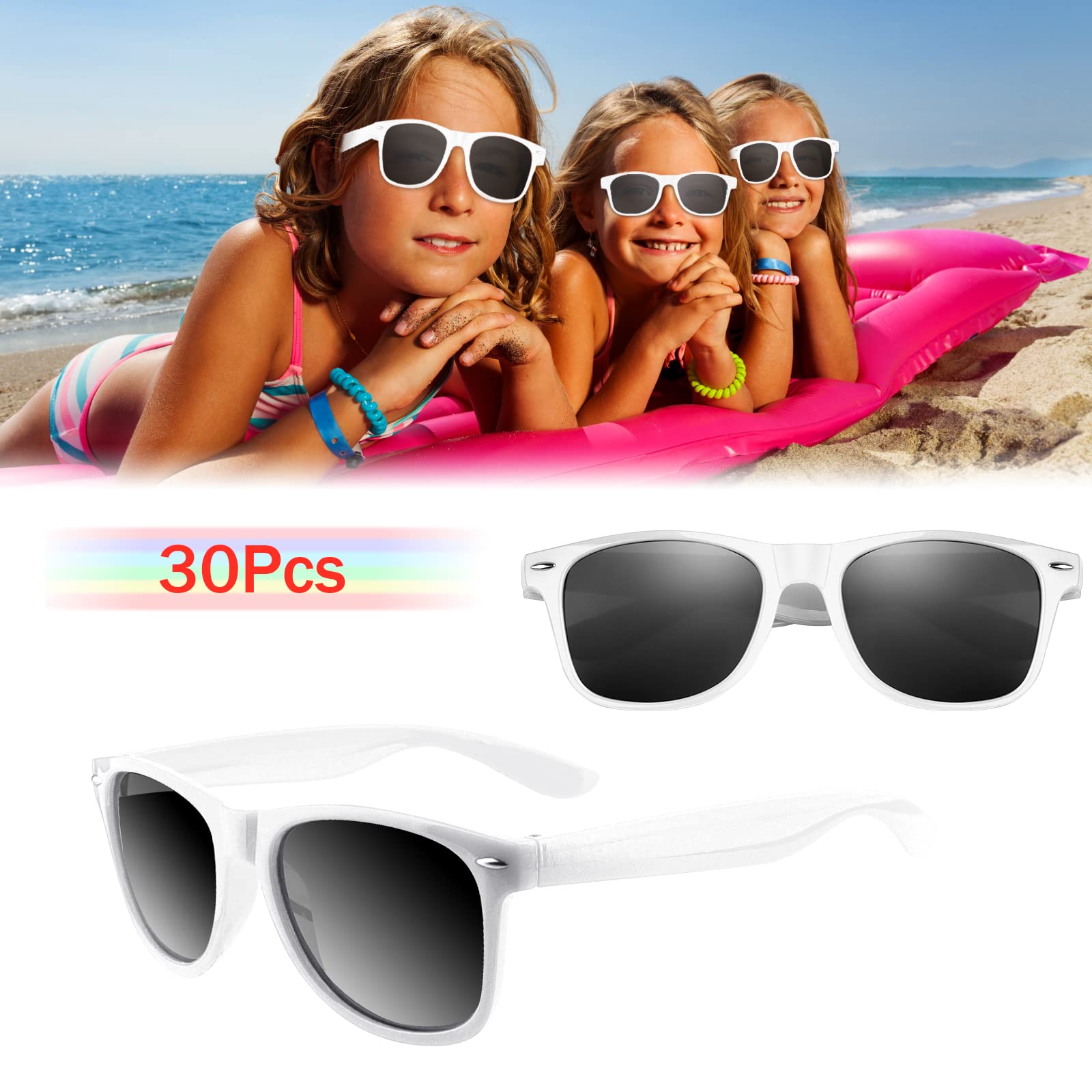 FEPITO Kids Party Sunglasses Bulk Pack - Fun Birthday Party Favors & Supplies for Boys and Girls - Perfect for Birthday Parties, Pool Parties, and Summer Events