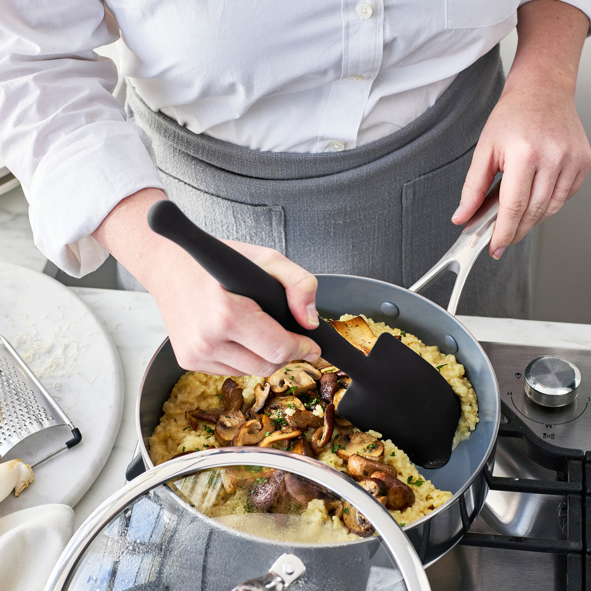 Premium Silicone Deep Saute Spoon - Heat-Resistant, Non-Scratch Cooking Utensil for Frying, Stirring & Serving | Ideal for Kitchen, Camping & Outdoor Cooking