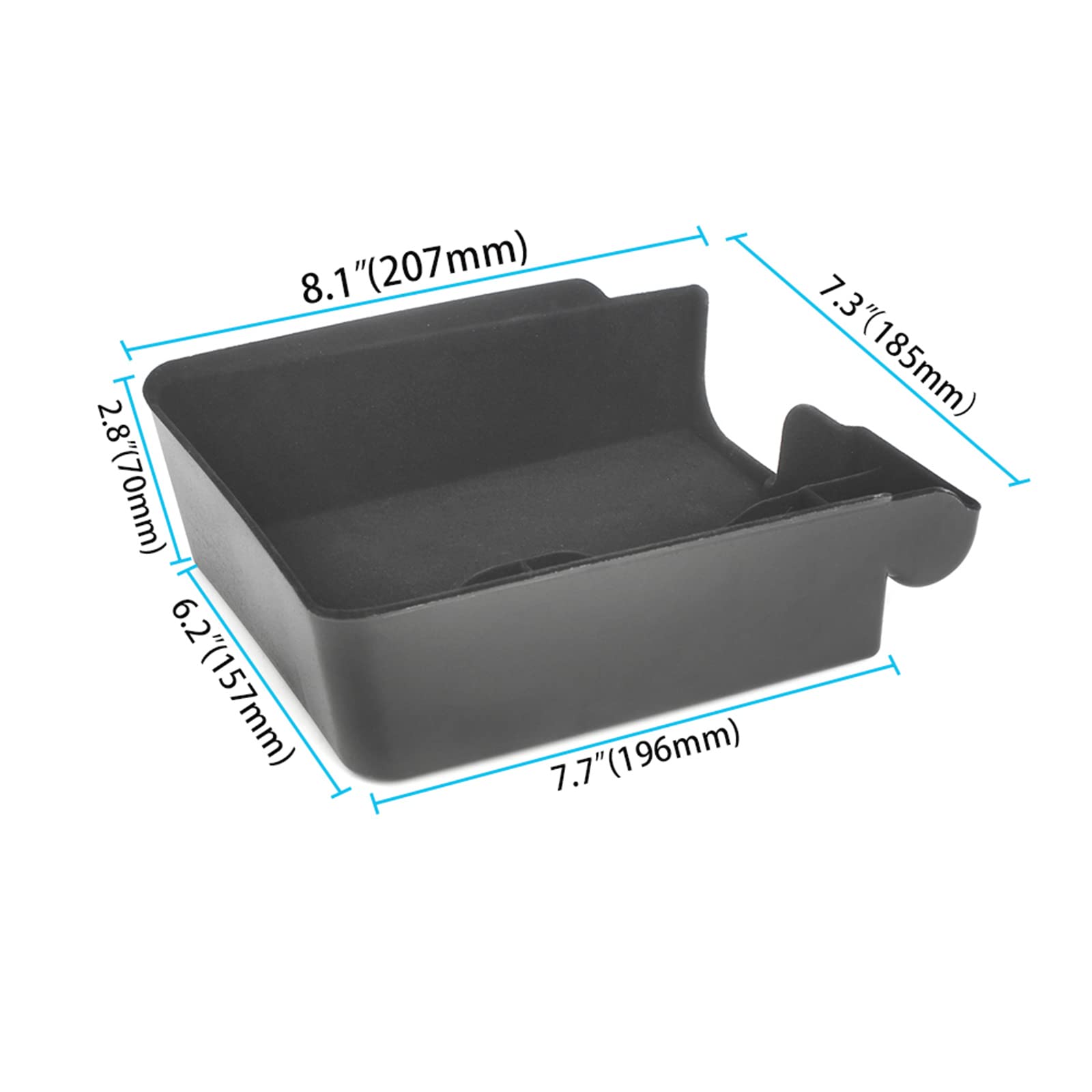 Tesla Model 3/Y 2021-2023 Center Console Organizer Tray - ABS Flocking Armrest Storage Box with Key Card Holder | Perfect for Car Accessories Organization & Daily Commute