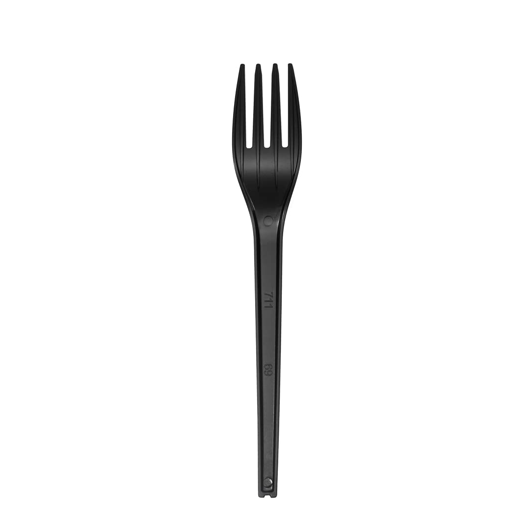 Eco-Friendly 6.5 Inch Compostable Forks - 250 Individually Wrapped Plant-Based Disposable Cutlery | BPI-Certified Black CPLA Plastic Utensils for Hot & Cold Foods | Perfect for Restaurants, Catering, Picnics & Outdoor Events