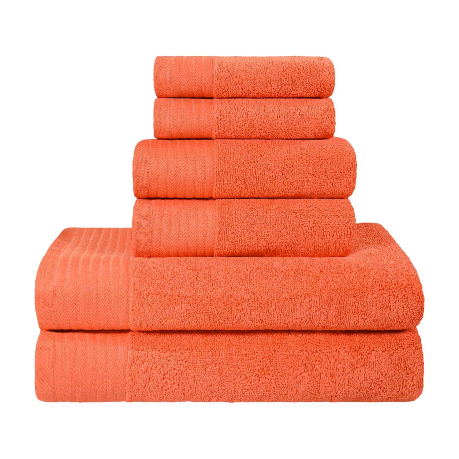 Premium 6-Piece Turkish Cotton Herringbone Bath Towel Set - Ultra Soft & Absorbent - Luxury Bath, Spa & Guest Towels for Home & Hotel Use