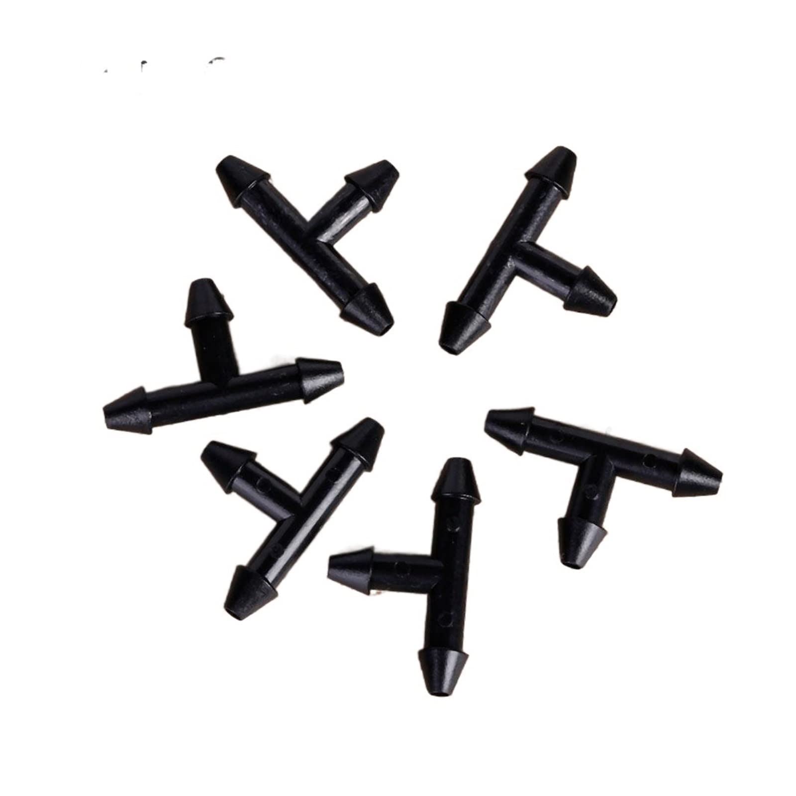 50Pcs 3/5mm 1/4 Inch Barb Tee Quick Connect Fittings - EROOLU Pneumatic Hose Connectors for Sprinkler Irrigation, Drip Watering System & Pipe Joining (Perfect for Garden, Lawn & Greenhouse Irrigation)