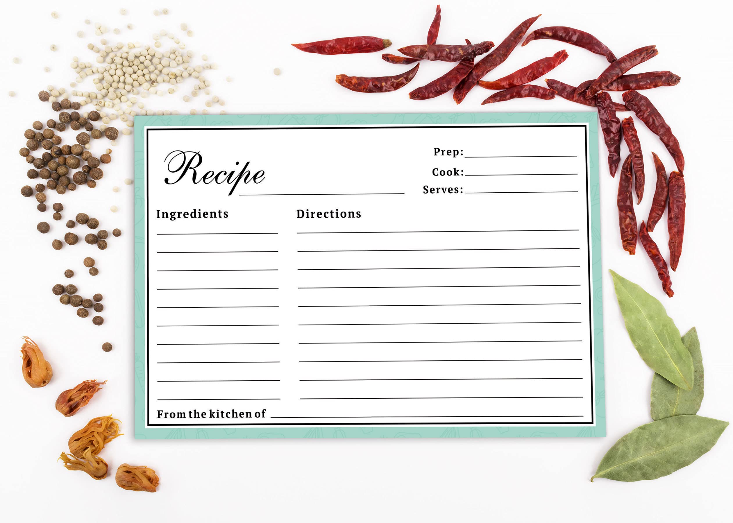 6x4 Inch Single-Sided Recipe Cards with Classic Border - 50 Pack for Wedding, Bridal Shower & Baby Shower - Perfect for Handwritten Recipes, Gift Giving & Kitchen Organization