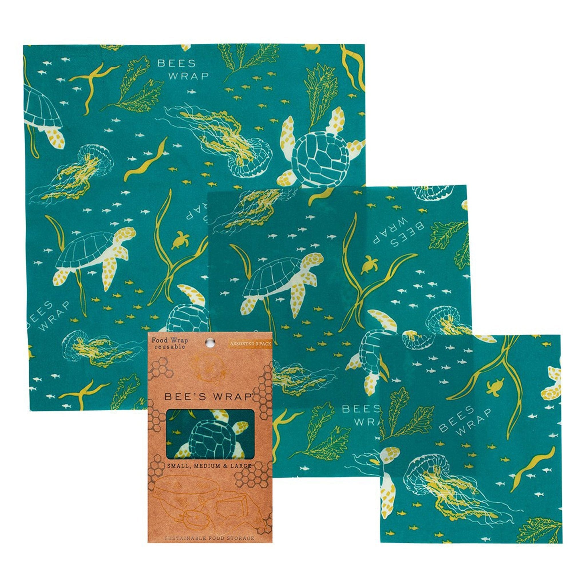 Eco-Friendly Beeswax Food Wraps - 3 Pack Reusable & Sustainable Food Storage for Sandwich, Cheese & Produce - Perfect for Zero Waste Kitchen & Picnics
