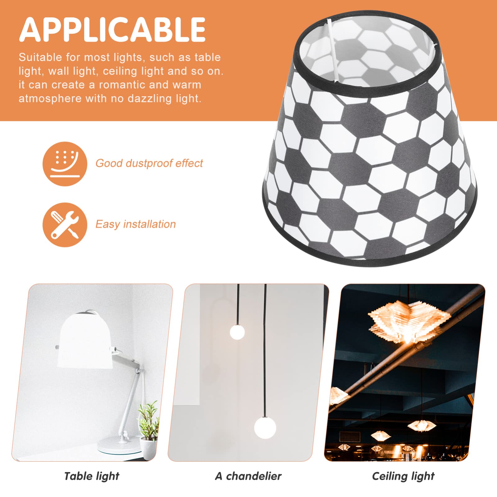 Beaupretty Barrel Lampshade Fabric Lamp Shade - Soccer Ball Pattern Hanging Light Cover for Table Lamp & Ceiling Light Decor | Perfect for Living Room, Bedroom, and Nursery Lighting