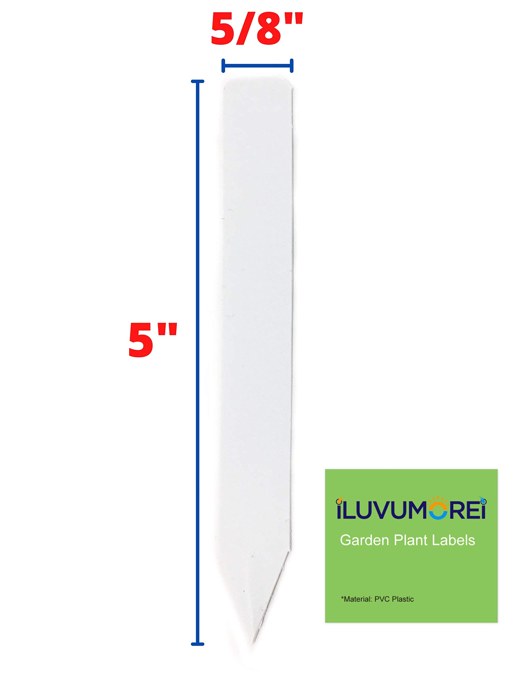 200 Pcs 5 Inch White Plastic Plant Nursery Labels - Garden Markers, Pot Stakes for Seedlings, Herbs & Vegetables - Perfect for Home Gardening, Greenhouse & Outdoor Planting