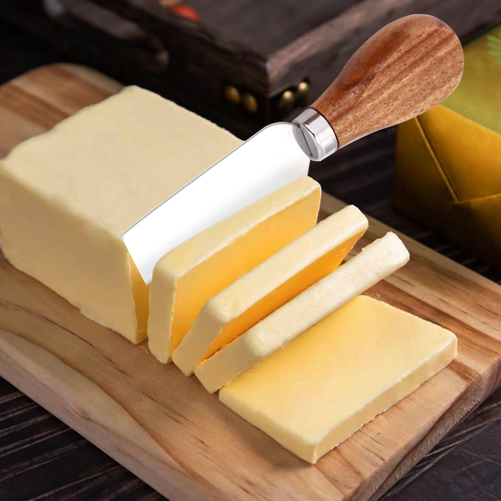 4-Piece Premium Stainless Steel Cheese Knife Set - Professional Charcuterie Board Knives for Cheese, Butter & Charcuterie | Perfect for Dinner Parties, Wine Tastings & Gourmet Cheese Platters