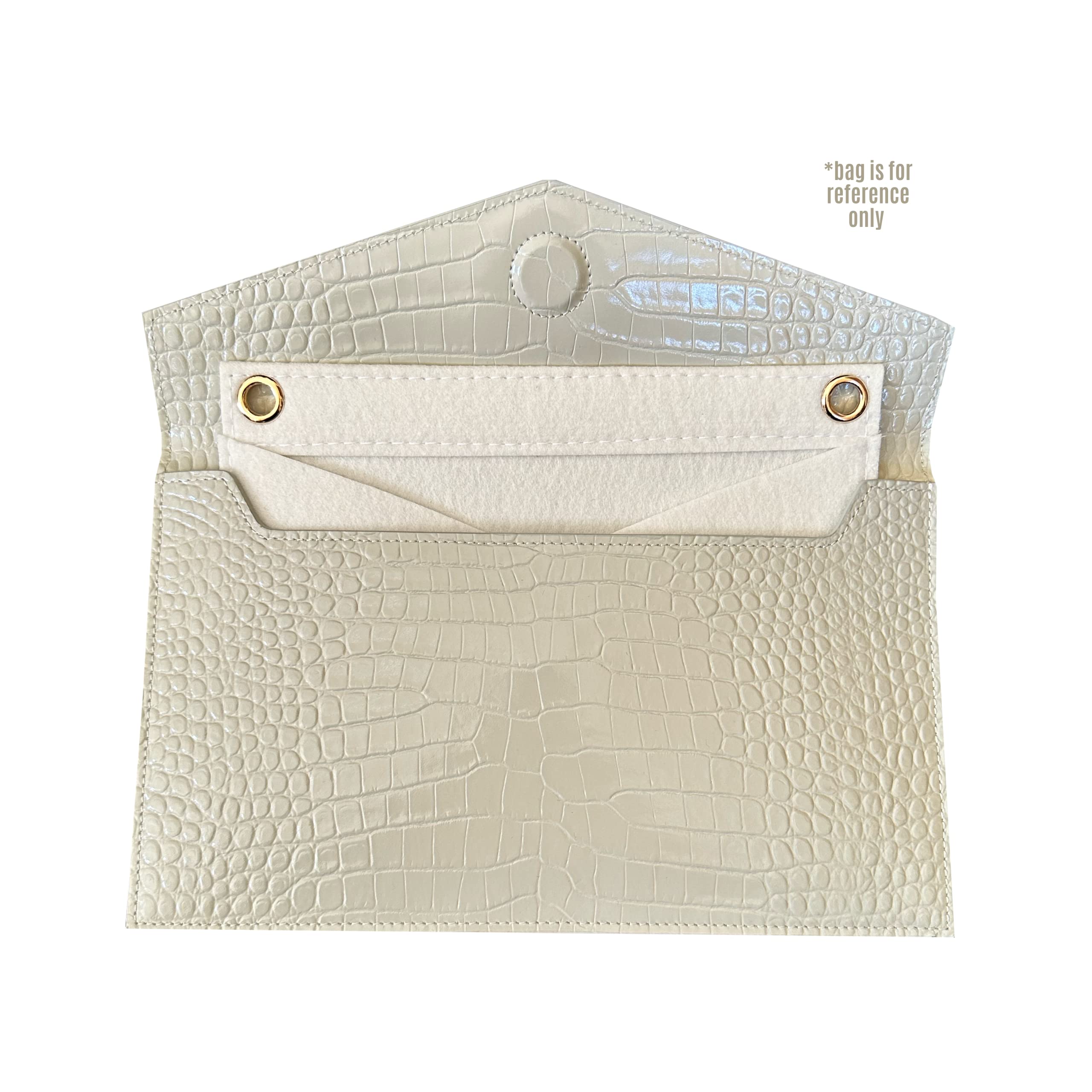 Uptown Clutch Conversion Kit with Gold Chain - Wristlet Insert Wallet on Chain (WOC) - Beige Uptown Pouch Insert for Women | Perfect for Parties, Weddings & Evening Events