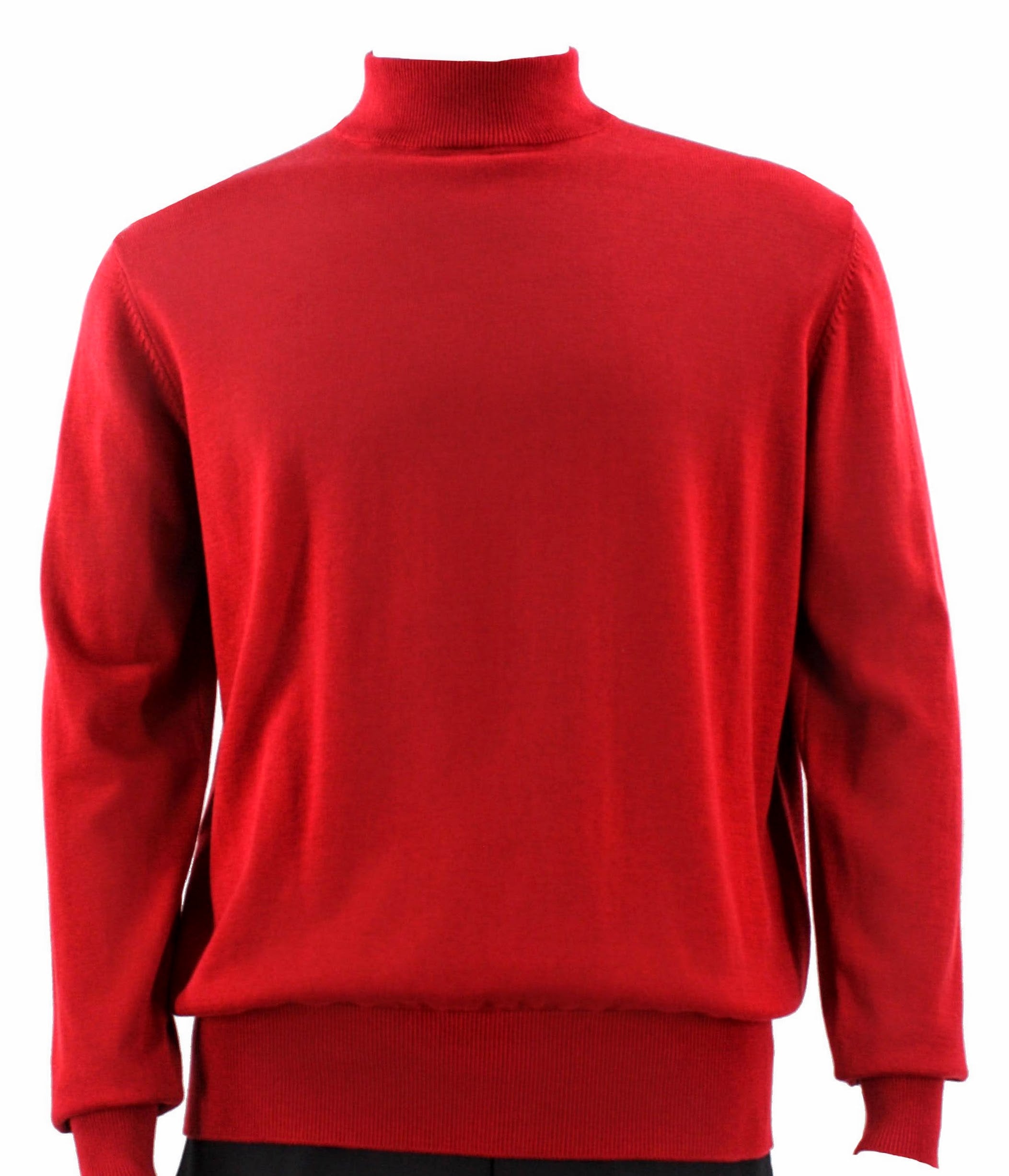 Bassiri Long Sleeve Mock Neck Red Sweater for Women - Soft Winter Knit Pullover - Perfect for Office, Date Night & Holiday Outfits