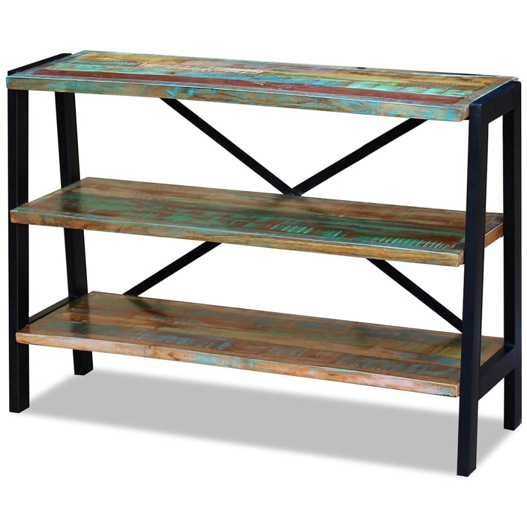 3-Tier Solid Reclaimed Wood Sideboard Cabinet - Rustic Storage Cabinet for Living Room, Dining Room, Bedroom & Kitchen - Perfect for Hallway Storage, Buffet Serving & Home Organization