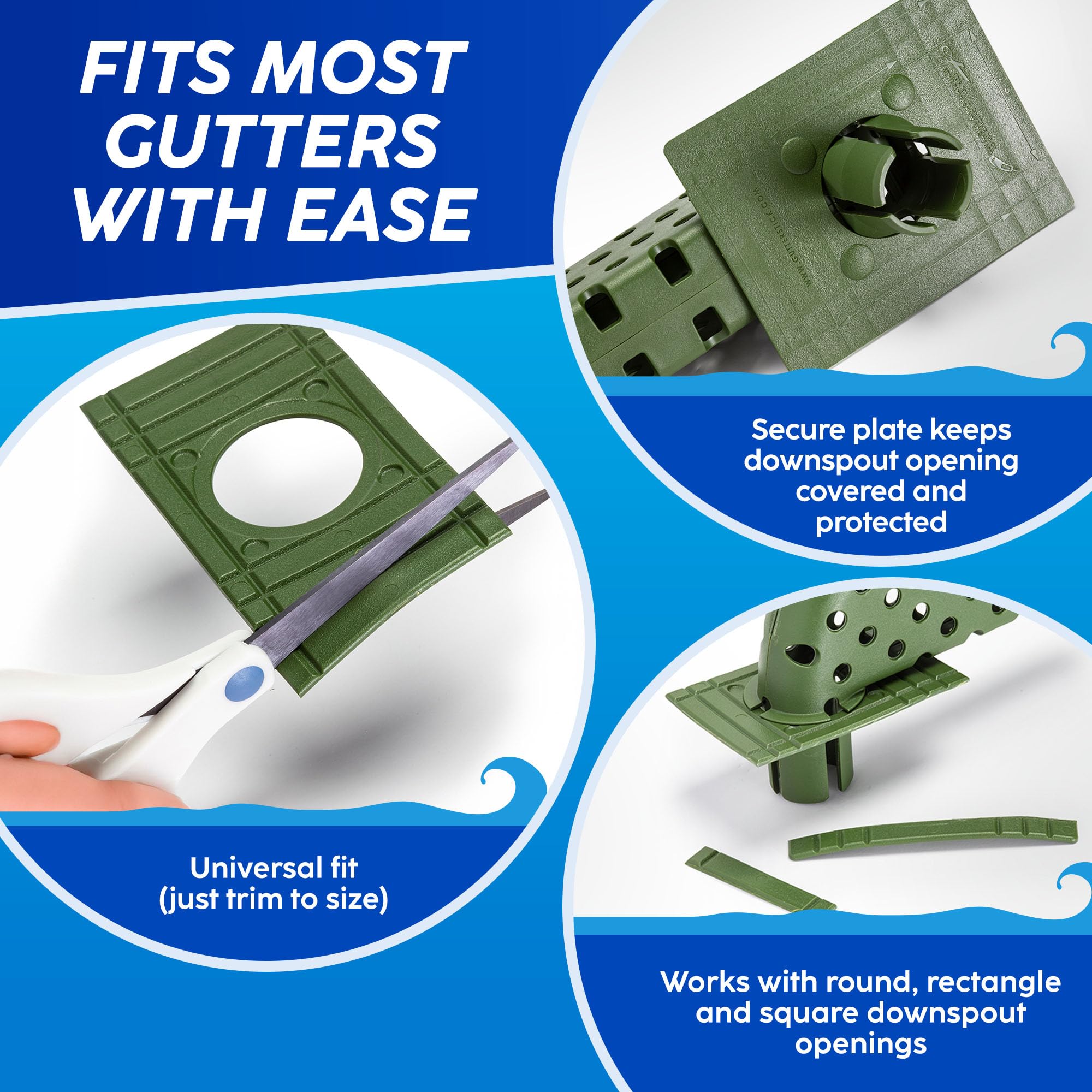 **Downspout Guard - 6 Pack | Universal Gutter Protector for All Gutters | No-Tool Installation | Prevents Clogs, Overflows & Water Damage | Weatherproof & Durable | Perfect for Home, Yard & Rainwater Drainage**