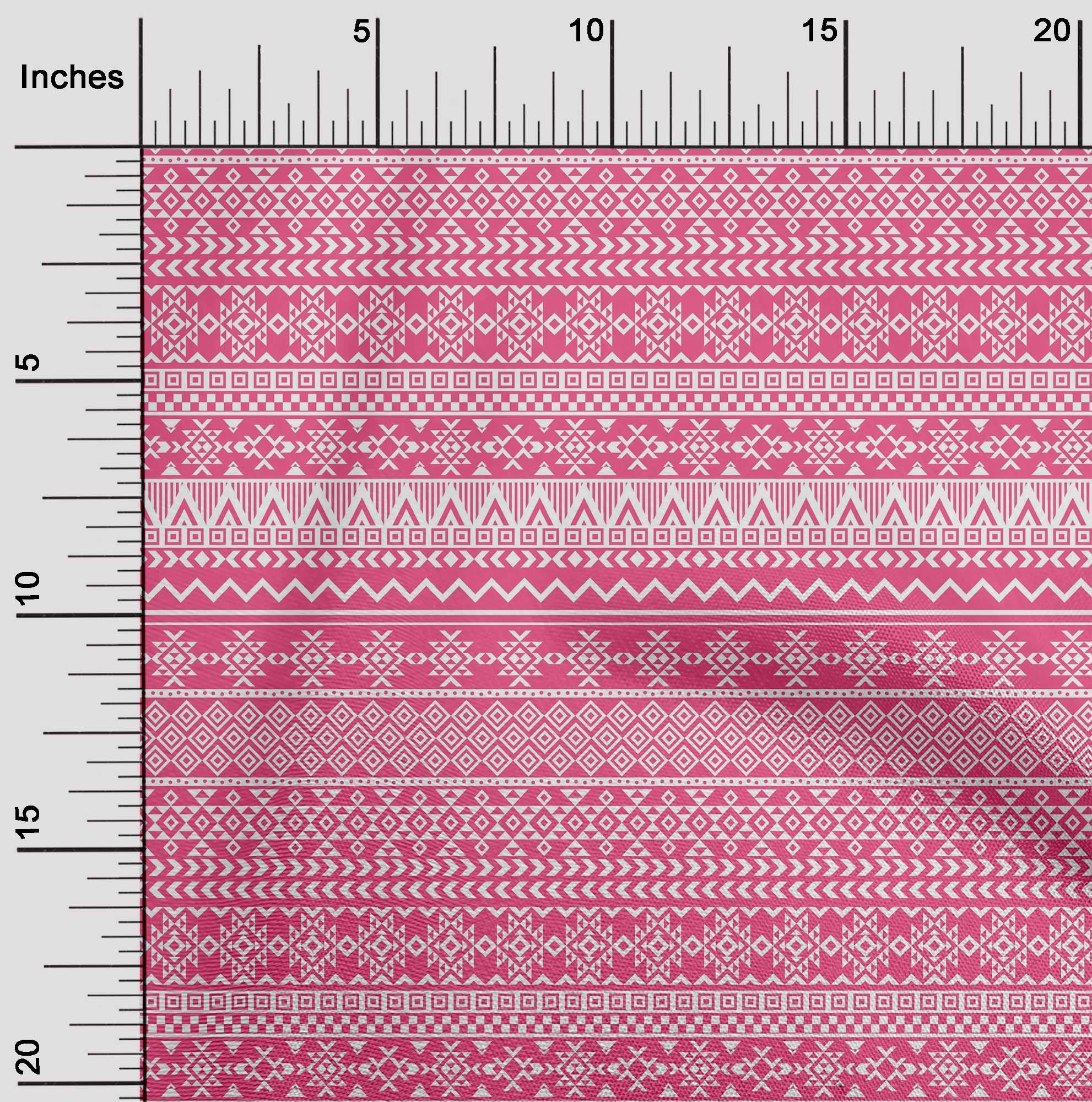 oneOone Cotton Jersey Pink Aztec Tribal Print Fabric by The Yard - 58 Inch Wide Soft Stretchy Material for DIY Dresses, Skirts & Home Decor Projects