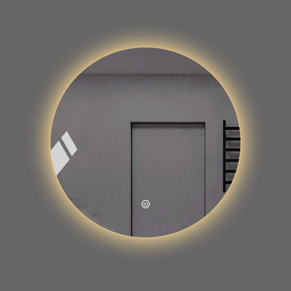 RXDP LED Illuminated Bathroom Mirror - Round Wall-Mounted Smart Touch Anti-Fog Mirror with Backlight, 31.5 Inch (80cm) Copper-Free Silver Mirror - Perfect for Modern Bathrooms, Vanity Makeup & Spa-Like Experience