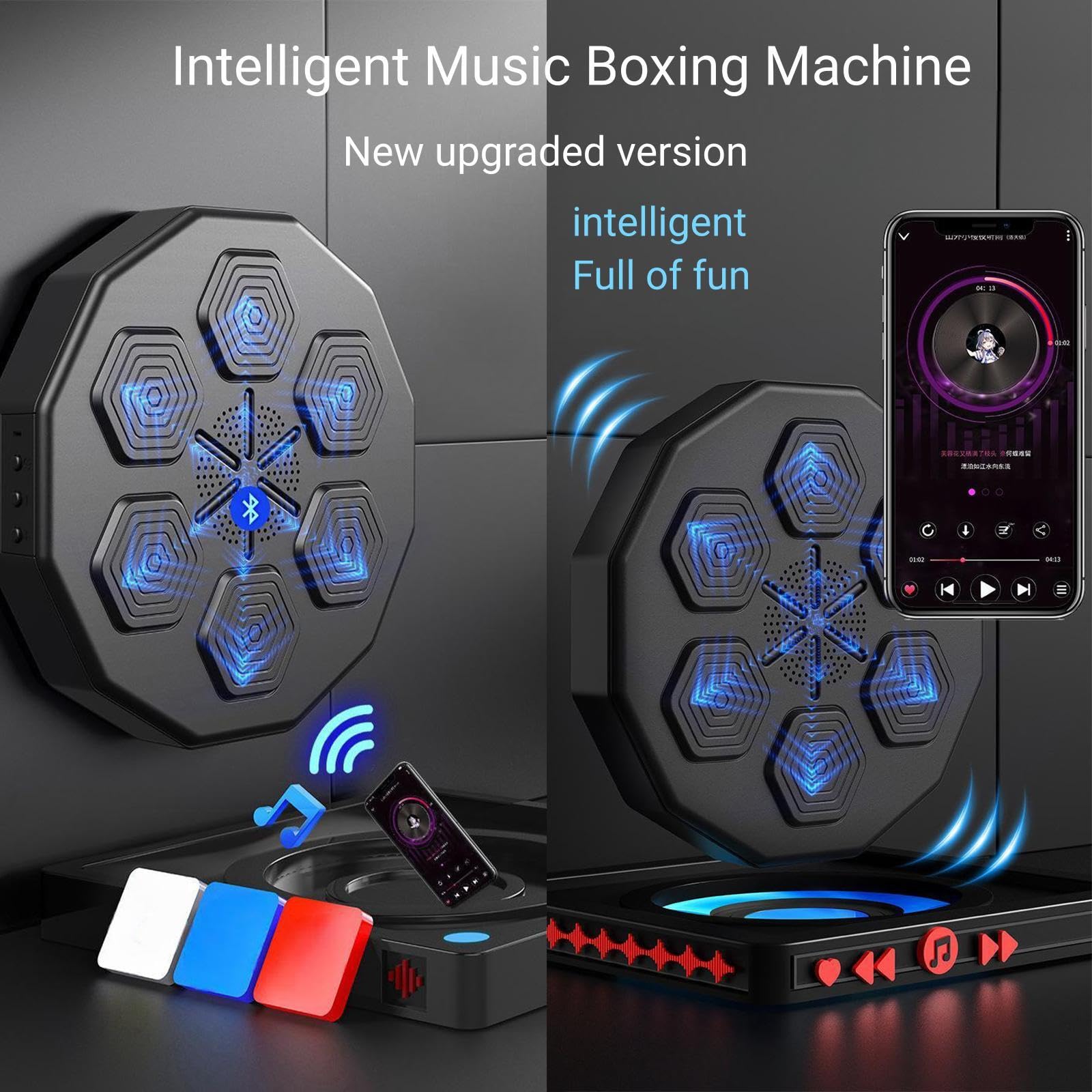 Smart Wall Mounted Boxing Target Machine for Music Boxing Training - Taekwondo, Karate & Fun Fighting Games - Perfect for Home Gym & Family Fitness Workouts