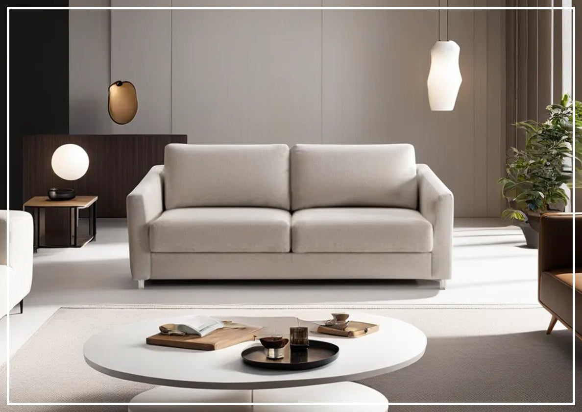 Custom Luonto Monika Fabric Sleeper Sofa - Handmade to Order | Convertible Couch Bed for Small Spaces & Guest Rooms | Perfect for Apartments, Dorms & Home Offices