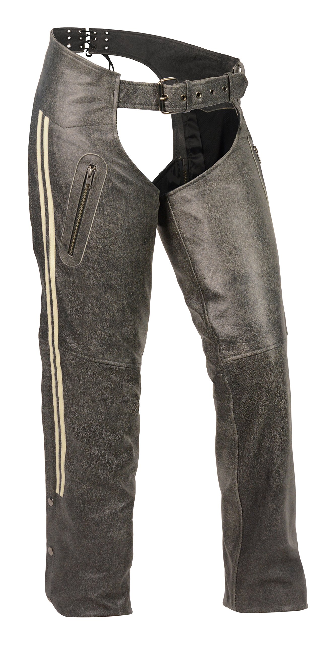 Milwaukee Leather Women's Riding Chaps with Color Stripes - Durable Equestrian Leg Protection for Horseback Riding & Motorcycle Adventures