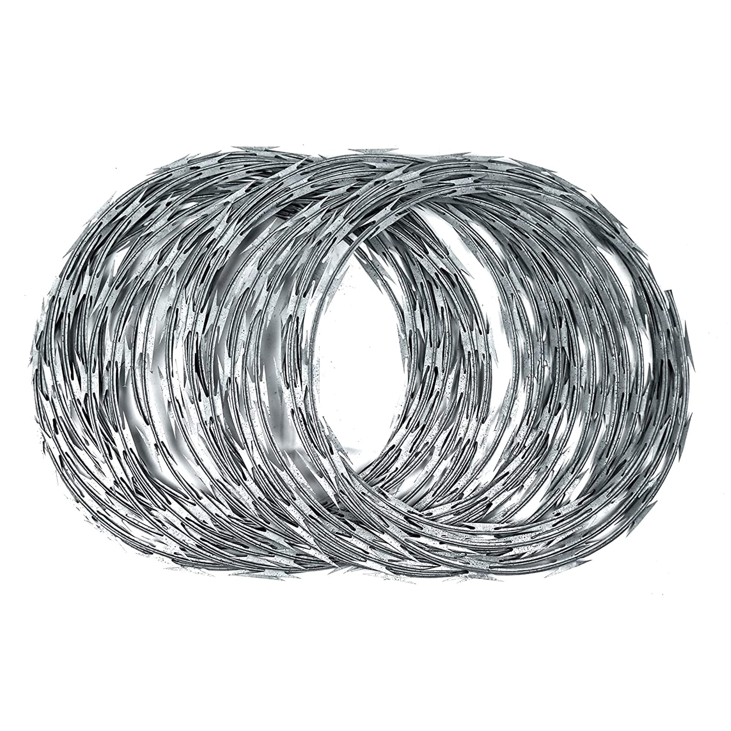 Galvanized Steel CBT-65 Razor Wire - Heavy Duty Security Fencing (5 Pack, 50 Feet per Roll) - Ideal for Perimeter Protection, Military Bases, and High-Security Areas