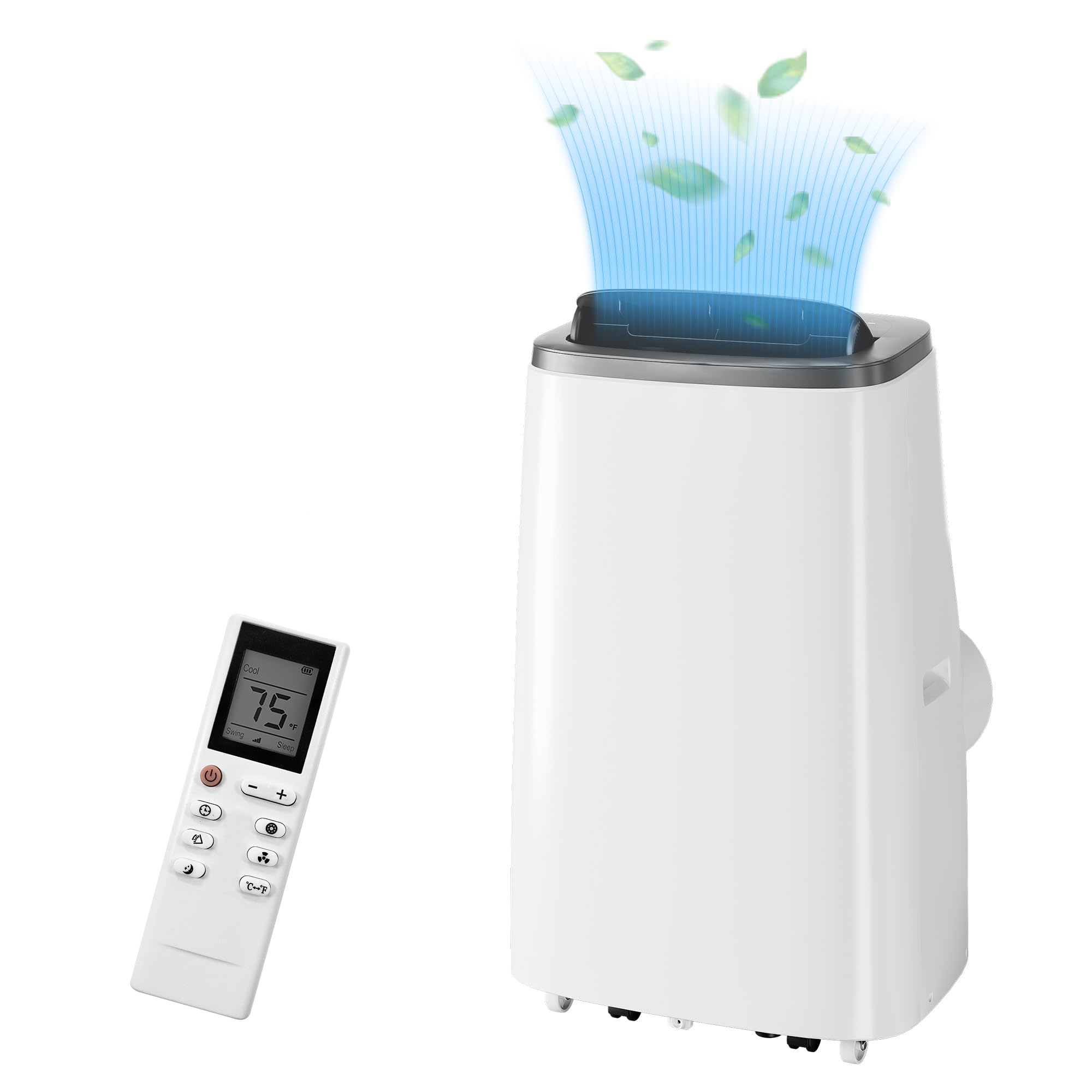 12,000 BTU Portable Air Conditioner with Remote Control - 4-in-1 Cooling Unit for Rooms Up to 550 Sq.Ft - Window Kit Included - 24 Hour Timer - Perfect for Bedrooms, Living Rooms & Small Apartments - Stay Cool in Summer Heatwaves - Ideal for Home, Office & Hot Weather Relief - Great for Summer Nights, Heat Relief & Energy Efficient Cooling