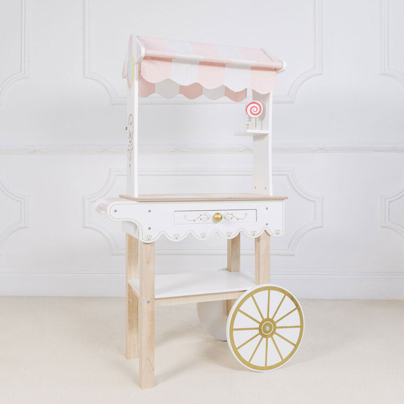 Honeybake 3-Tier Rolling Tea Cart with Wheels - Portable Kitchen Serving Cart for Afternoon Tea, Coffee, Desserts & Party Snacks - Perfect for Home, Office & Events