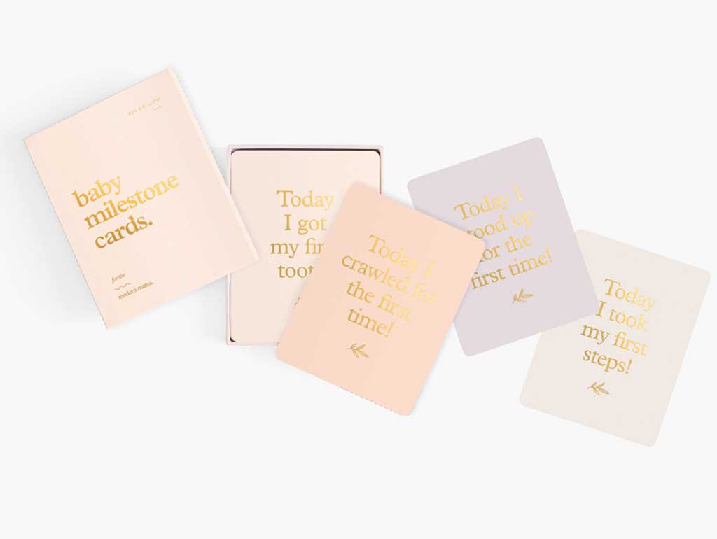 34-Piece Gold Foil Baby Milestone Cards Set - Perfect for Newborn Photo Shoots, First Birthday Parties & Monthly Growth Tracking