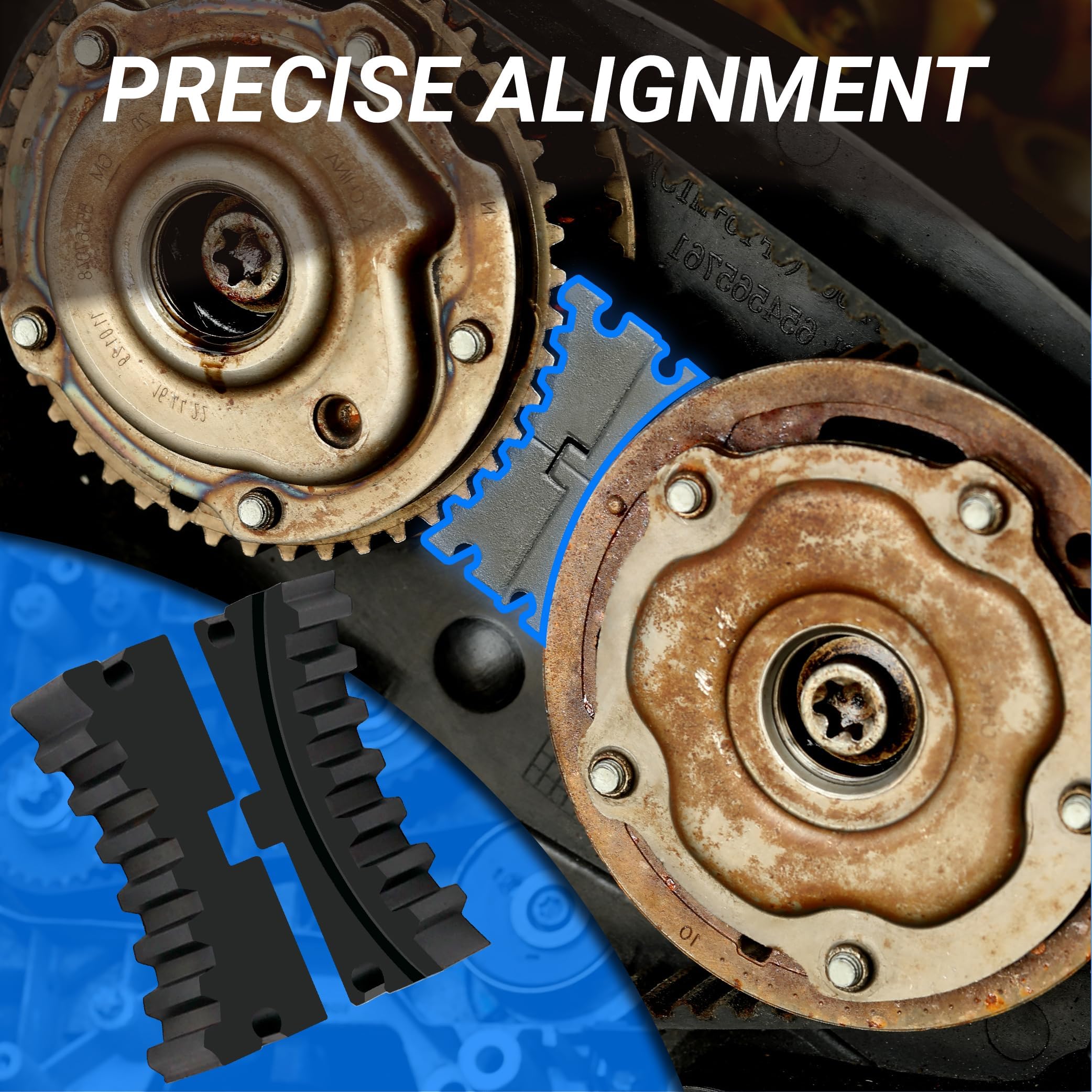 Professional Camshaft Tensioning Locking Alignment Timing Belt Tool Kit - Compatible with Chevy Aveo, Cruze, Fiat, Alfa Romeo 1.4L 1.6L 1.8L Engines - Essential for Timing Belt Replacement & Engine Repair in Auto Shops & DIY Garages