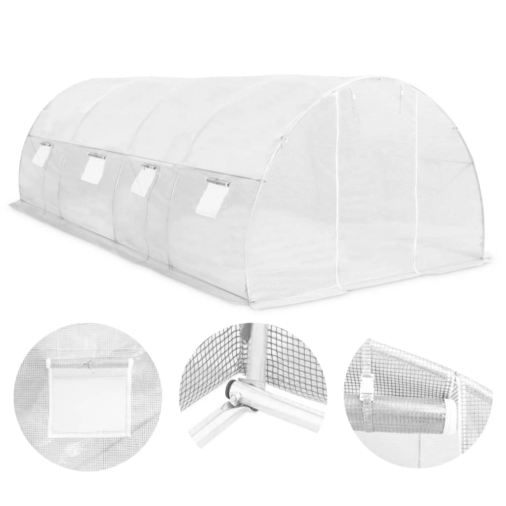 Walk-in Greenhouse for Indoor & Outdoor Gardening - 193.8ft² Quick Setup Canopy with Roll-Up Zip Door (236.2