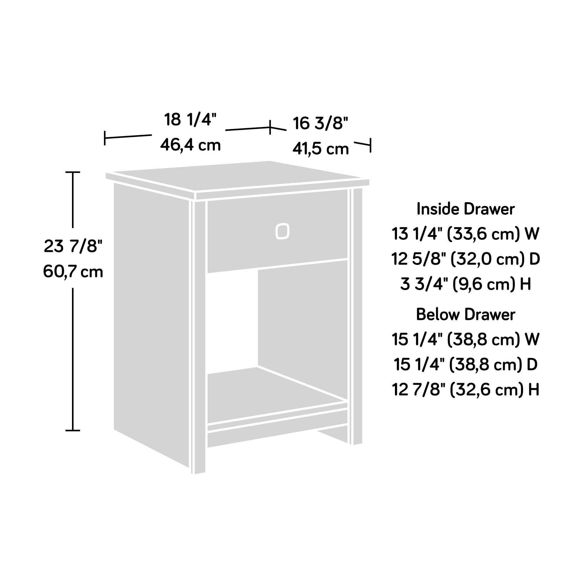 Sauder River Ranch Night Stand with Drawer - Farmhouse Style Bedside Table in Sindoori Mango Finish - Perfect for Bedroom, Guest Room, and Home Decor