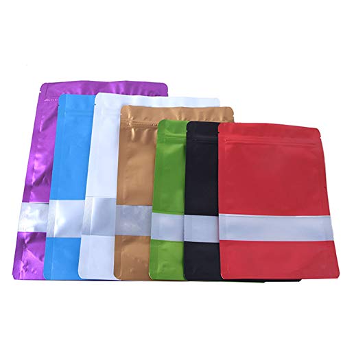 100 Matte Smell Proof Stand Up Ziplock Bags with Resealable Zip Lock - 15x22cm (6x8.6