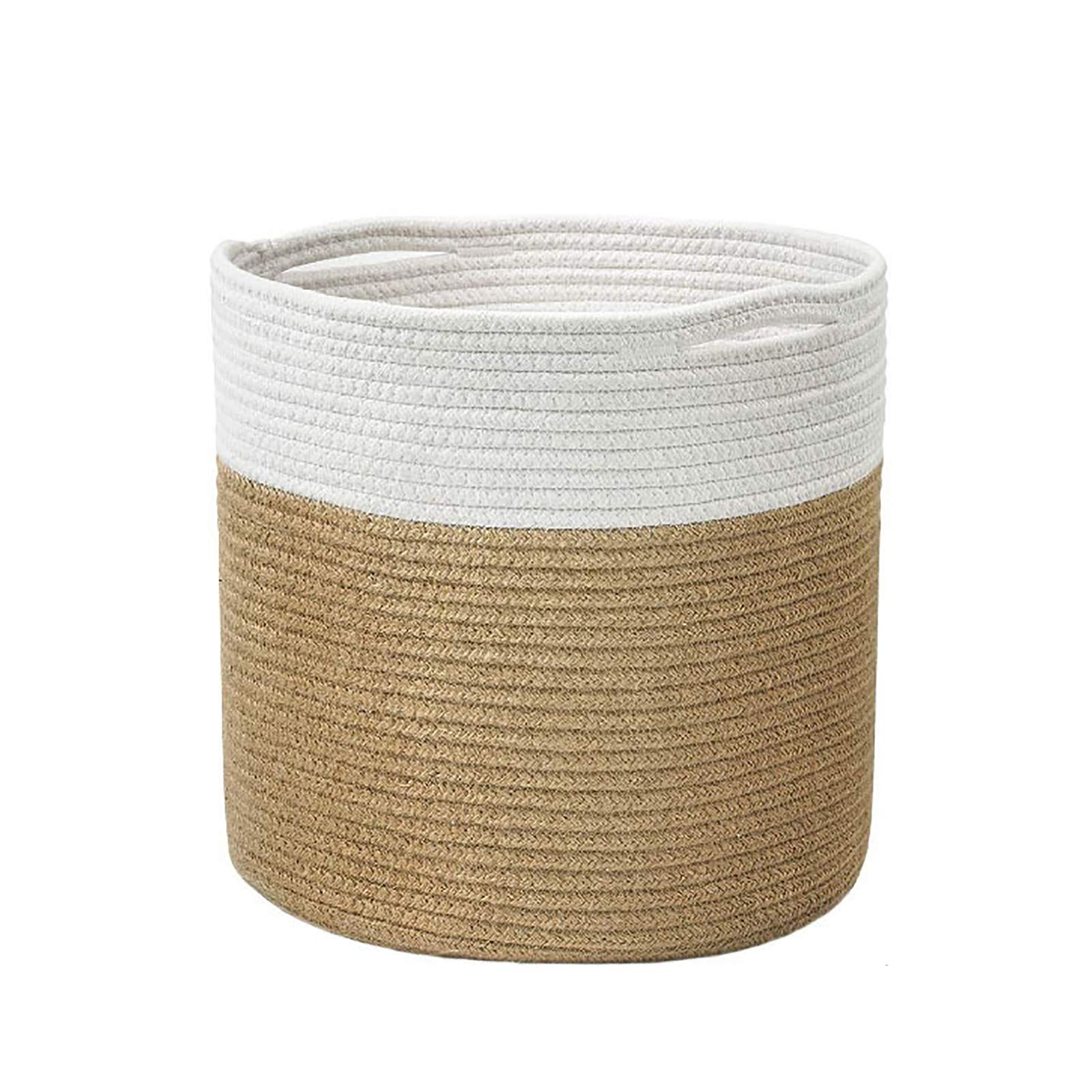 Large Cotton Rope Storage Basket - Baby Laundry Hamper, Woven Blanket Organizer, Nursery Toy Bin | Perfect for Baby Clothes, Blankets & Toy Storage in Nursery, Bedroom & Playroom