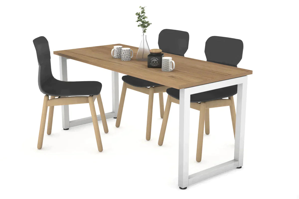 Quadro Loop Legs Table - 1400L x 700W Modern Dining Table with Metal Frame, Sturdy & Stylish for Home, Office, Restaurant Use