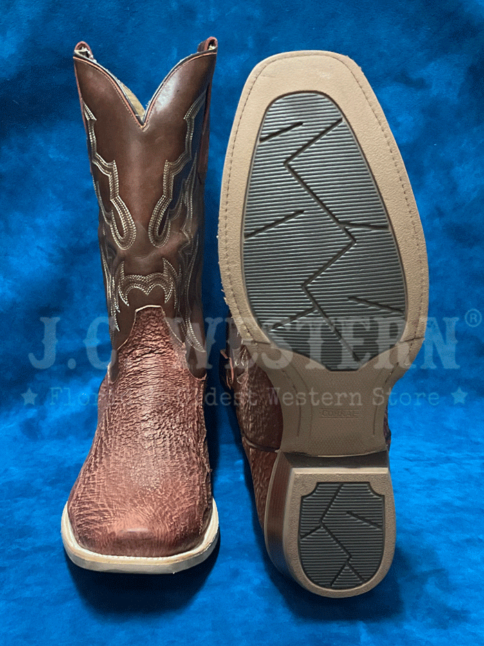 Men's Shark Embroidered Horseman Toe Boots - Corral A4418 in Honey Brown | Western Cowboy Boots for Riding, Country Fashion & Outdoor Activities