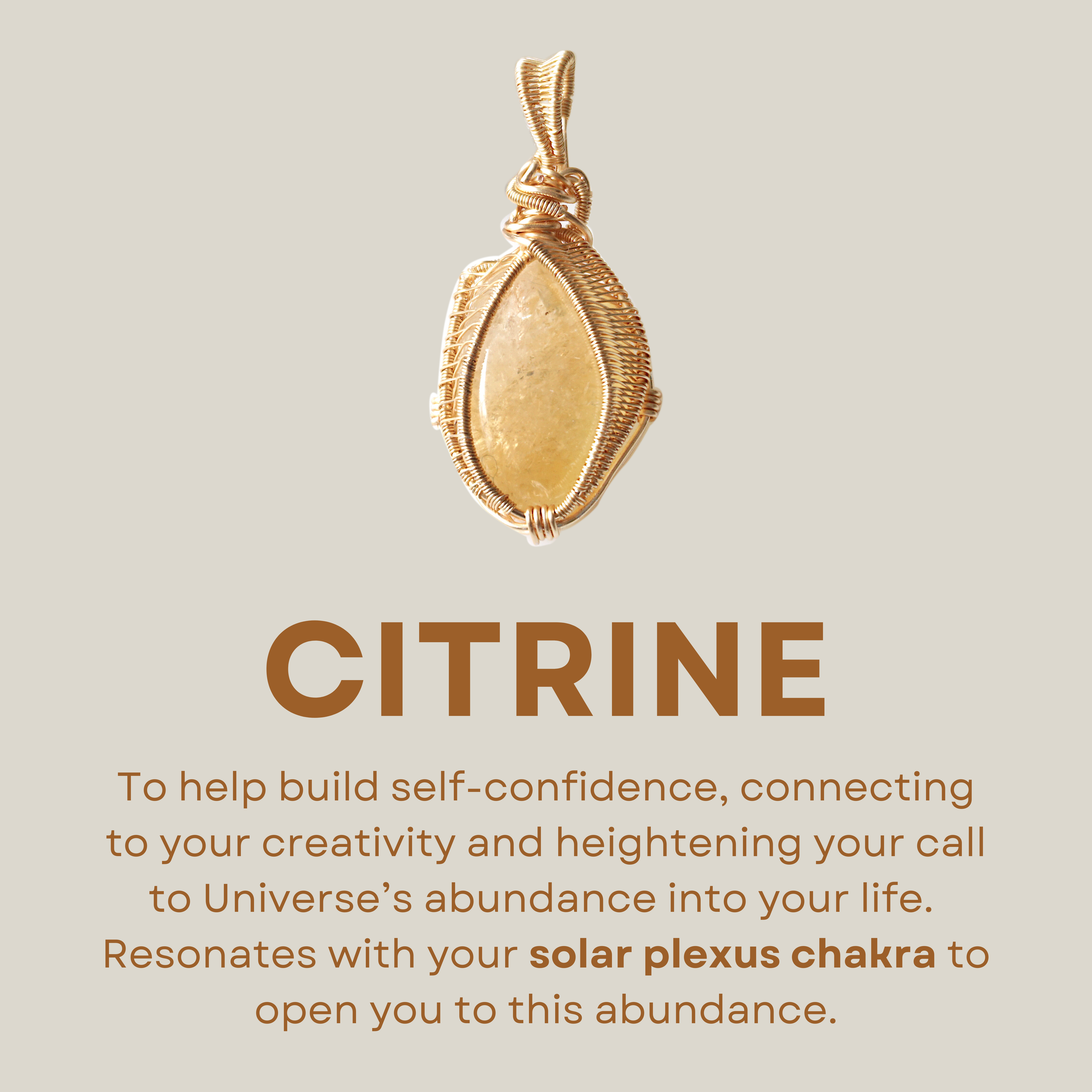 Natural Raw Citrine Necklace with Gold Wire Wrapping - Elegant Healing Crystal Jewelry for Women, Perfect for Meditation, Yoga & Spiritual Gifts
