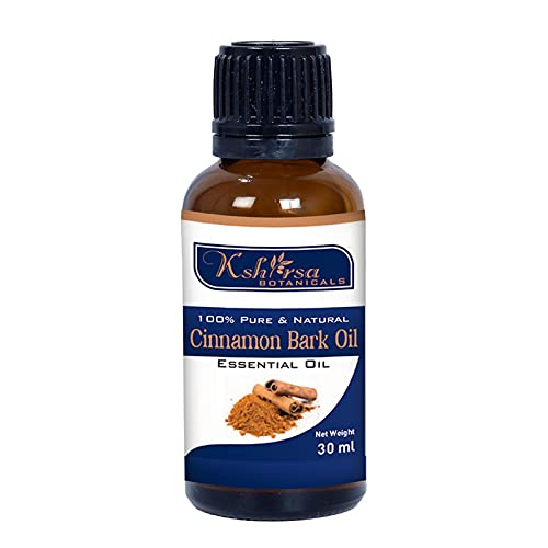 100% Pure Natural Undiluted Cinnamon Bark Essential Oil (Cinnamomum Zeylanicum) - Steam Distilled for Hair Growth, Skin Care & Aromatherapy - 30ml Bottle for DIY Beauty, Massage & Home Fragrance