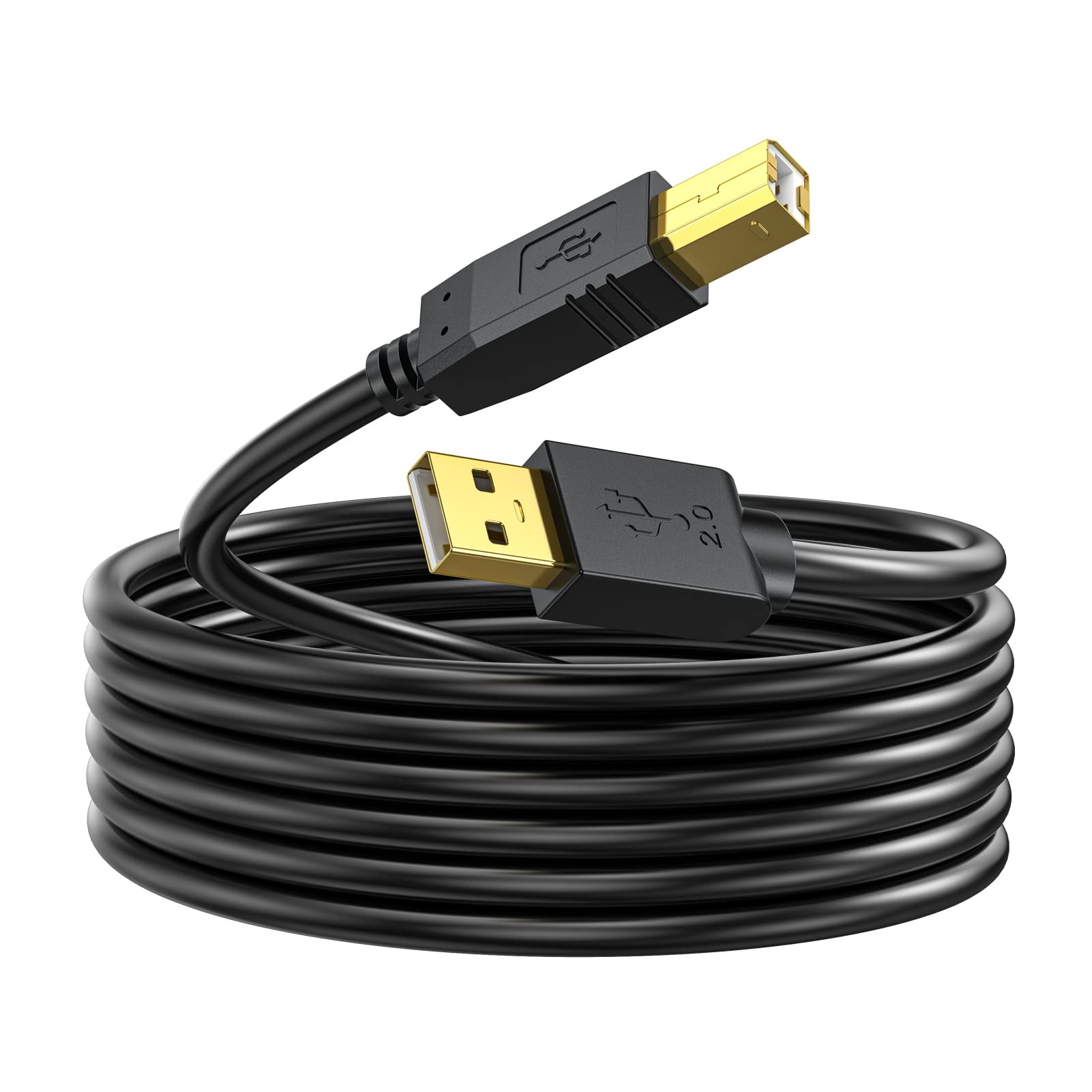 25 FT USB A to USB B Printer Cable - High Speed Compatible with HP, Canon, Brother, Samsung, Dell, Epson Printers | Perfect for Office, Home & Studio Printing Needs