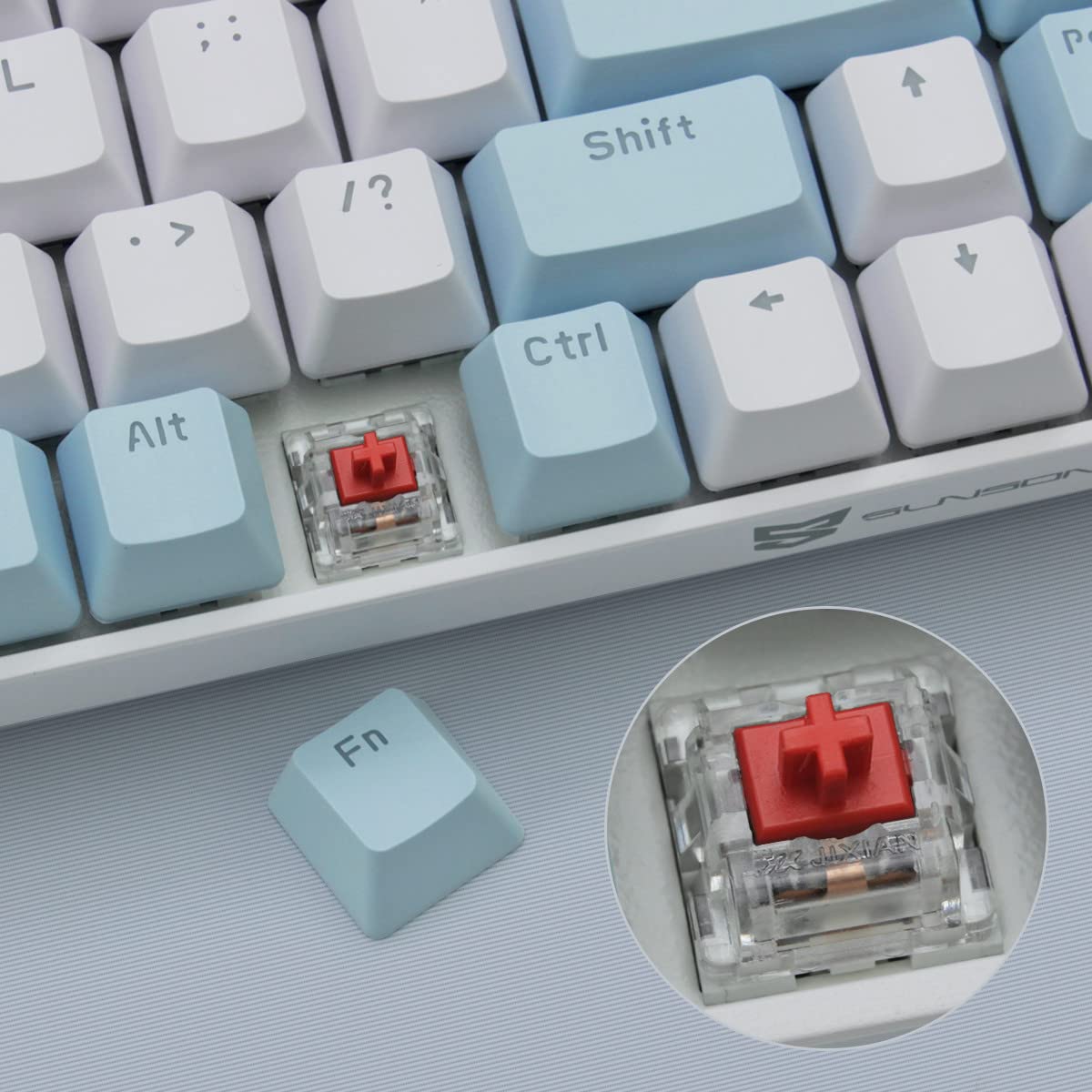 Qisan 60% Mechanical Gaming Keyboard - Wireless 2.4G & Bluetooth Dual Mode, Red Switches, 68-Key Compact Design (US Layout) | Perfect for PC Gaming, Office Work & Travel Use