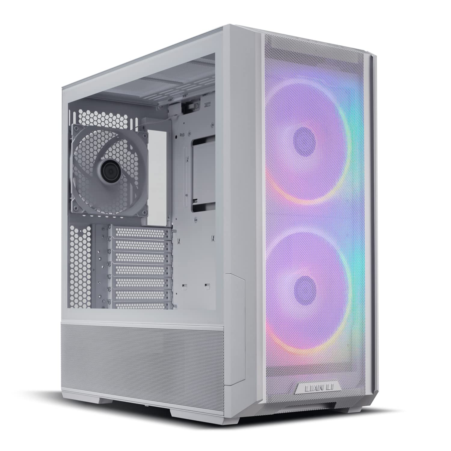 LIAN LI LANCOOL 216 E-ATX PC Case - High Airflow RGB Gaming Computer Case with Mesh Panels, 2x160mm & 1x140mm PWM Fans, Rear PCIe Fan Bracket - Perfect for Gaming Rigs, Streaming Setups & High-Performance PCs (White)