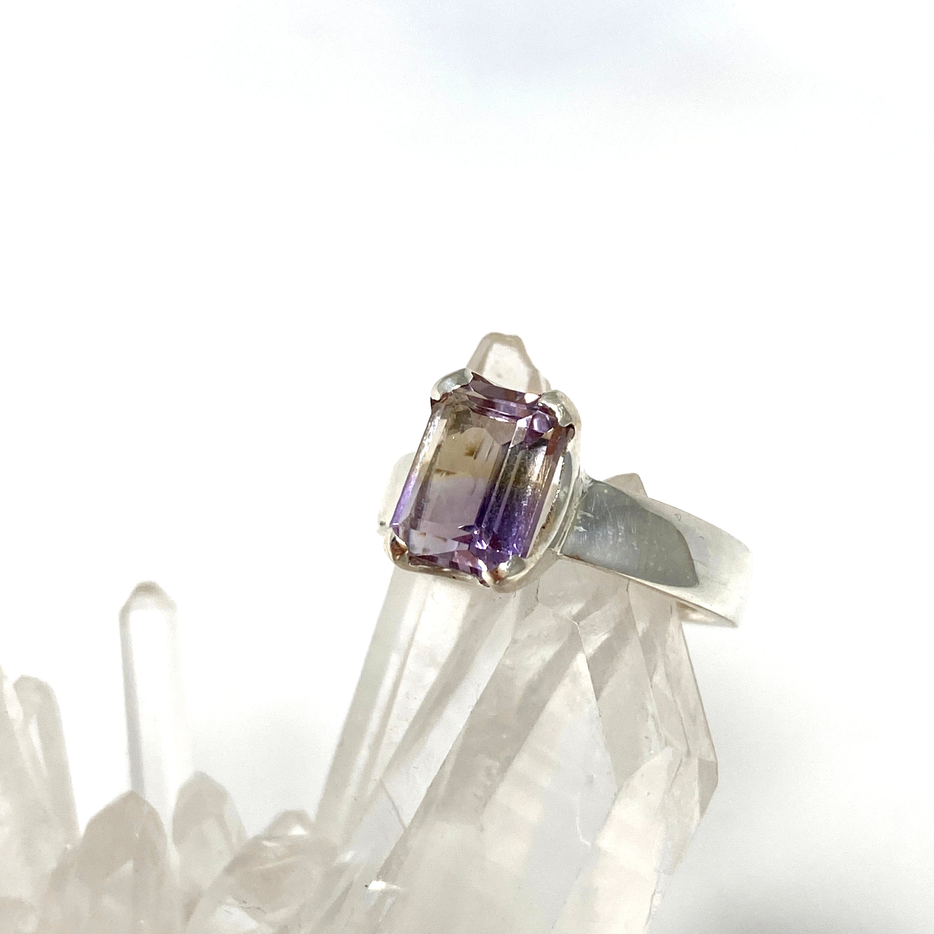 Stunning Ametrine Emerald Cut Faceted Ring PRGJ489 - Elegant Jewelry for Weddings, Anniversaries & Special Occasions
